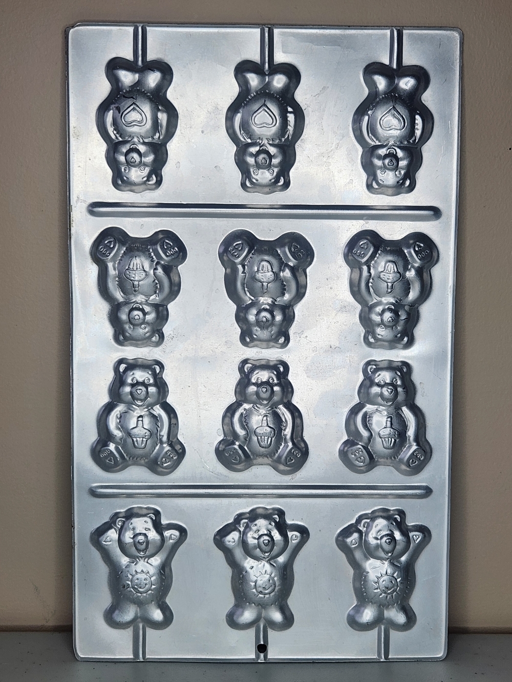 Vintage Care Bears Chocolate Mold Aluminum Candy Mold 1980s Teddy Bear Shapes